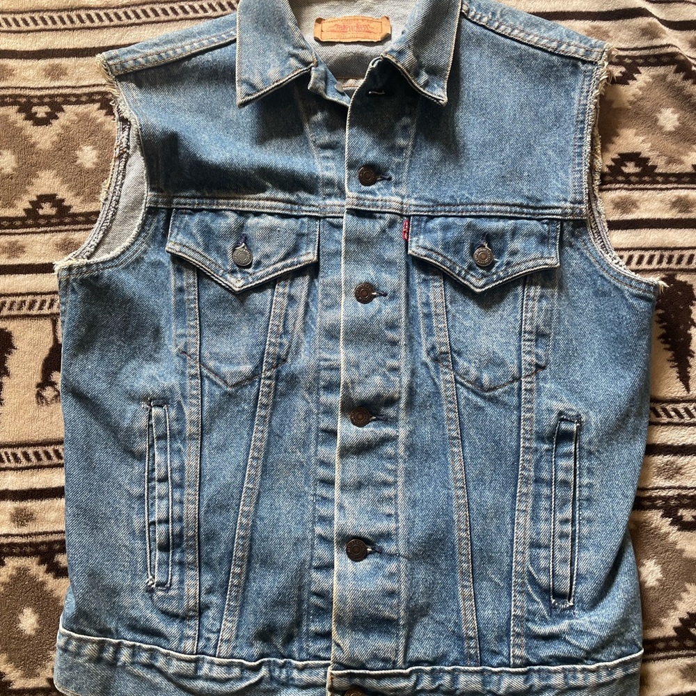 Vtg Levi’s Type 3 Trucker Vest 80’s Harley-Davidson